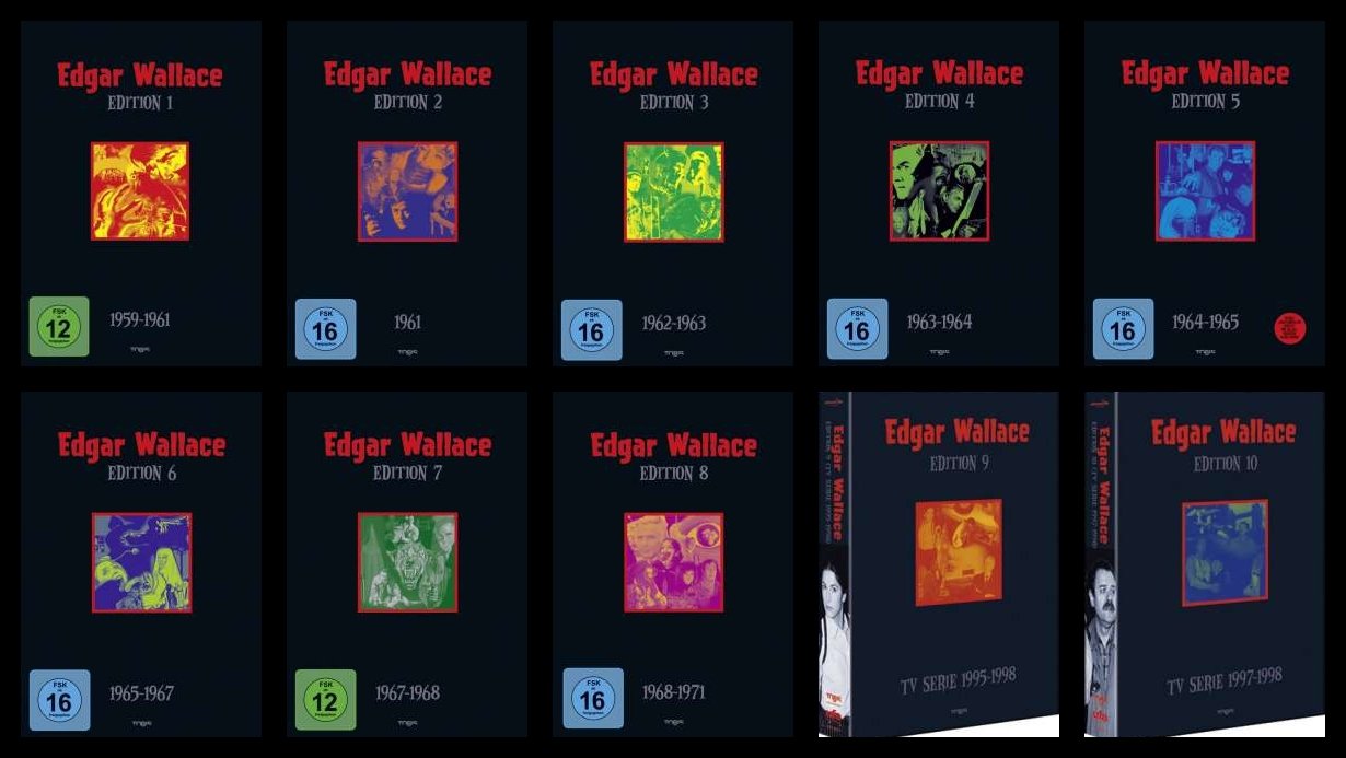 EDGAR WALLACE - Box 01 02 03 04 05 06 07 08 09 10 Complete Collection 41 DVD German Grusel Filme EDITION Movies