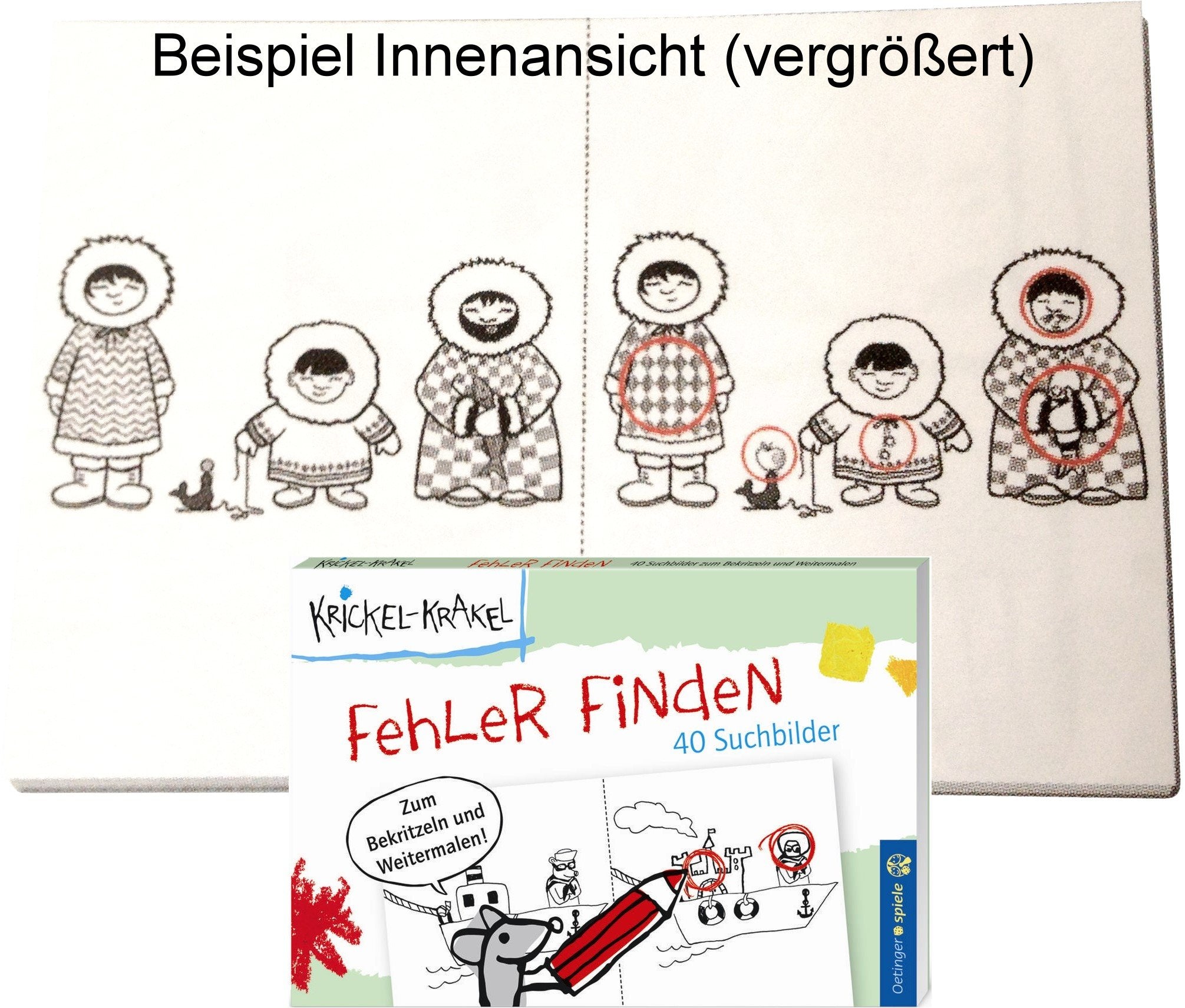 Krickel-Krakel Blockspiel Fehler finden: 40 Suchbilder Leisure & Fun