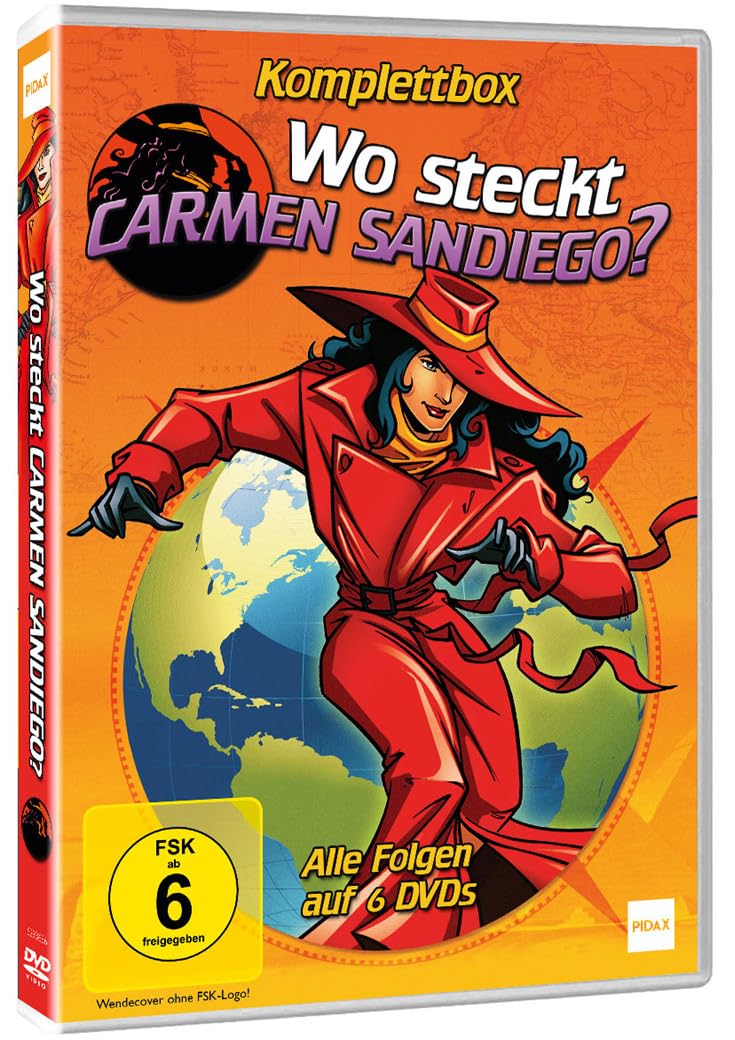 Wo steckt Carmen Sandiego? - Komplettbox der preisgekrönten Zeichentrickserie - Alle Folgen der Serie auf 6 DVD - Action Animationsserie über die geheimnisvolle Diebin Box sets
