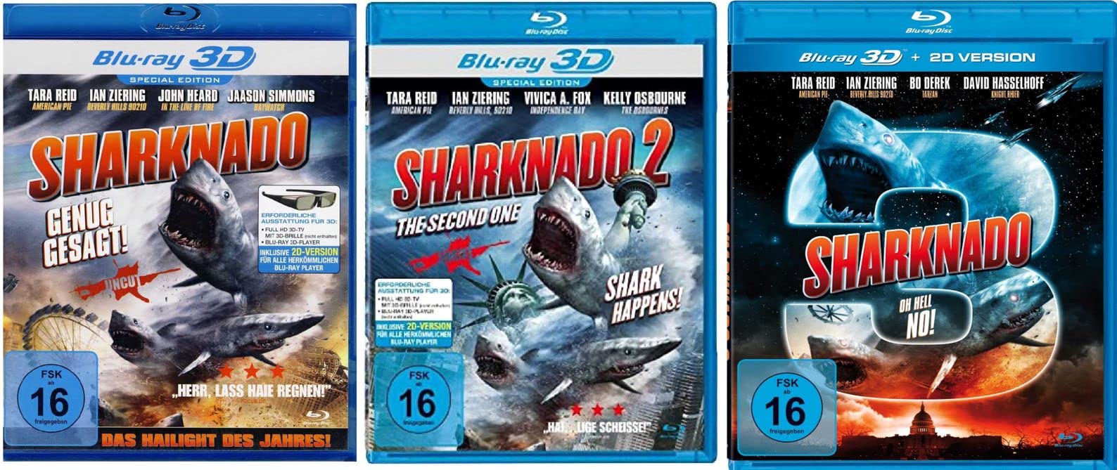 Sharknado 1+2+3 ( Real 3D Blu-ray ) ( Das Hailight des Jahres ) Films