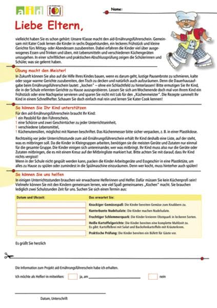 aid-Ernährungsführerschein - Elternbrief im 10er Pack Leisure, Home & Garden