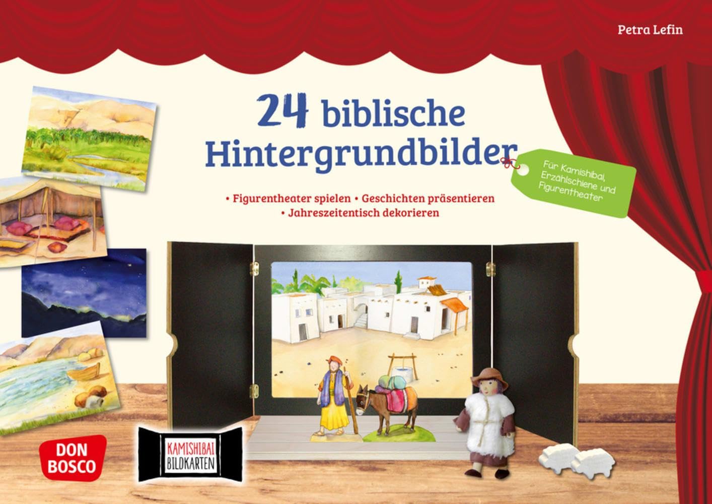 24 biblische Hintergrundbilder. Figurentheater spielen. Geschichten präsentieren. Jahreszeitentisch dekorieren. Für Kamishibai, Erzählschiene und ... (Zubehör für das Erzähltheater Kamishibai) Film, Art & Culture