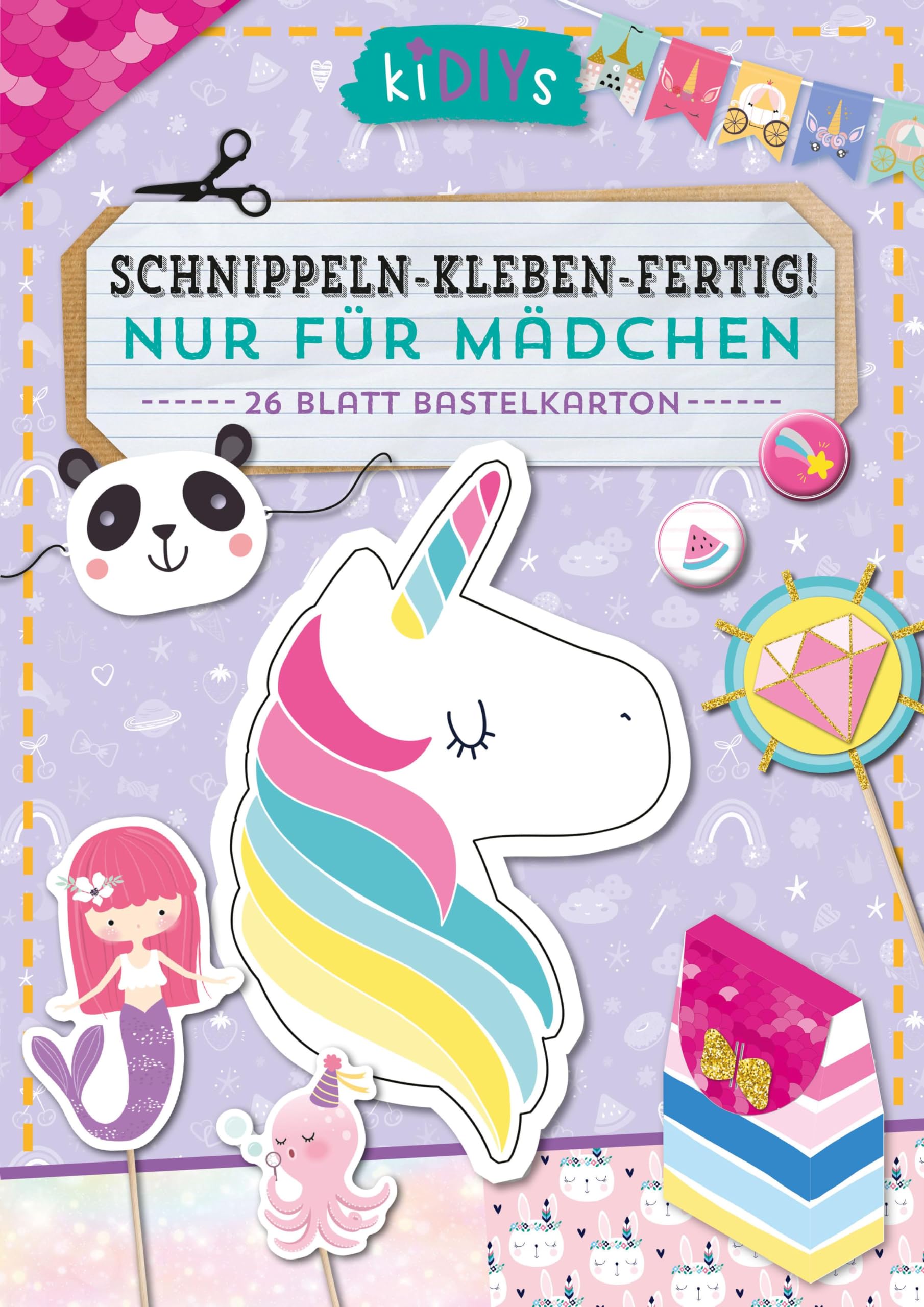 Schnippeln - Kleben - Fertig! Nur für Mädchen: 26 Blatt Bastelkarton (kiDIYs) Hobbies & Crafts