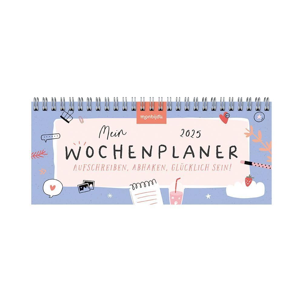 Mein Wochenplaner 2025 - Aufschreiben, abhaken, glücklich sein!: Tischkalender zum Aufstellen book