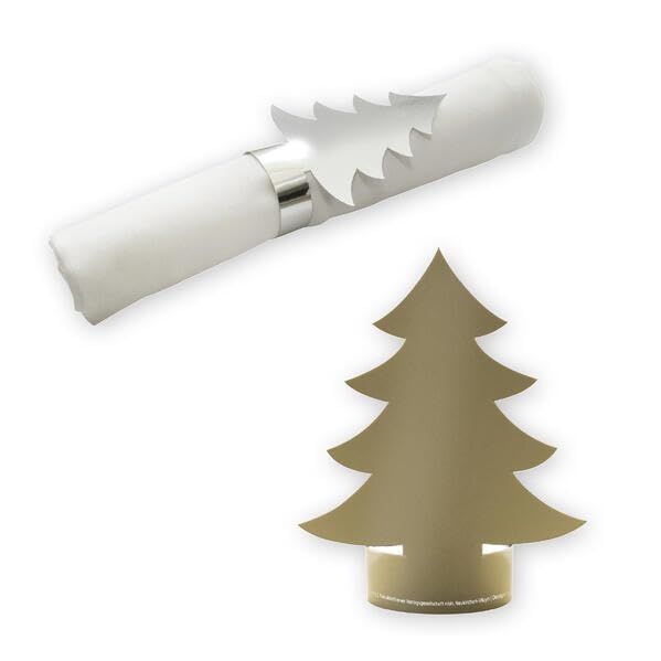 Tischschmuck Tannenbaum: DIN A6-Karten mit Metallfolie beschichtet, Figur vorgestanzt, Verpackungseinheit 10 Karten mit 10 Figuren book