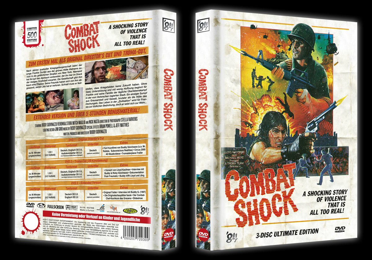 Combat Shock 3-Disc Ultimate Uncut Edition Mediabook LE 500 Cover B Films