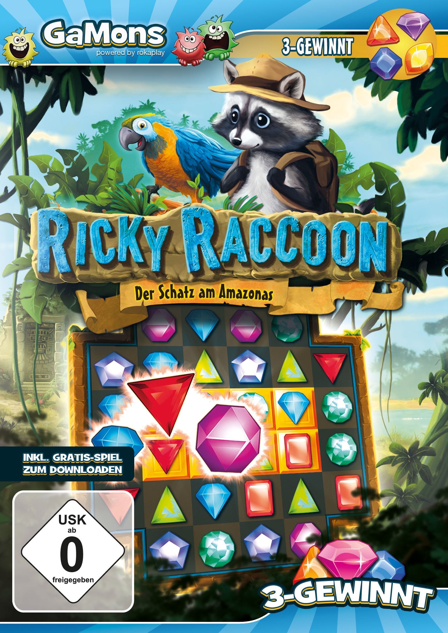 GaMons - Ricky Raccoon: Der Schatz am Amazonas. Für Windows Vista/7/8/8.1/10 PC