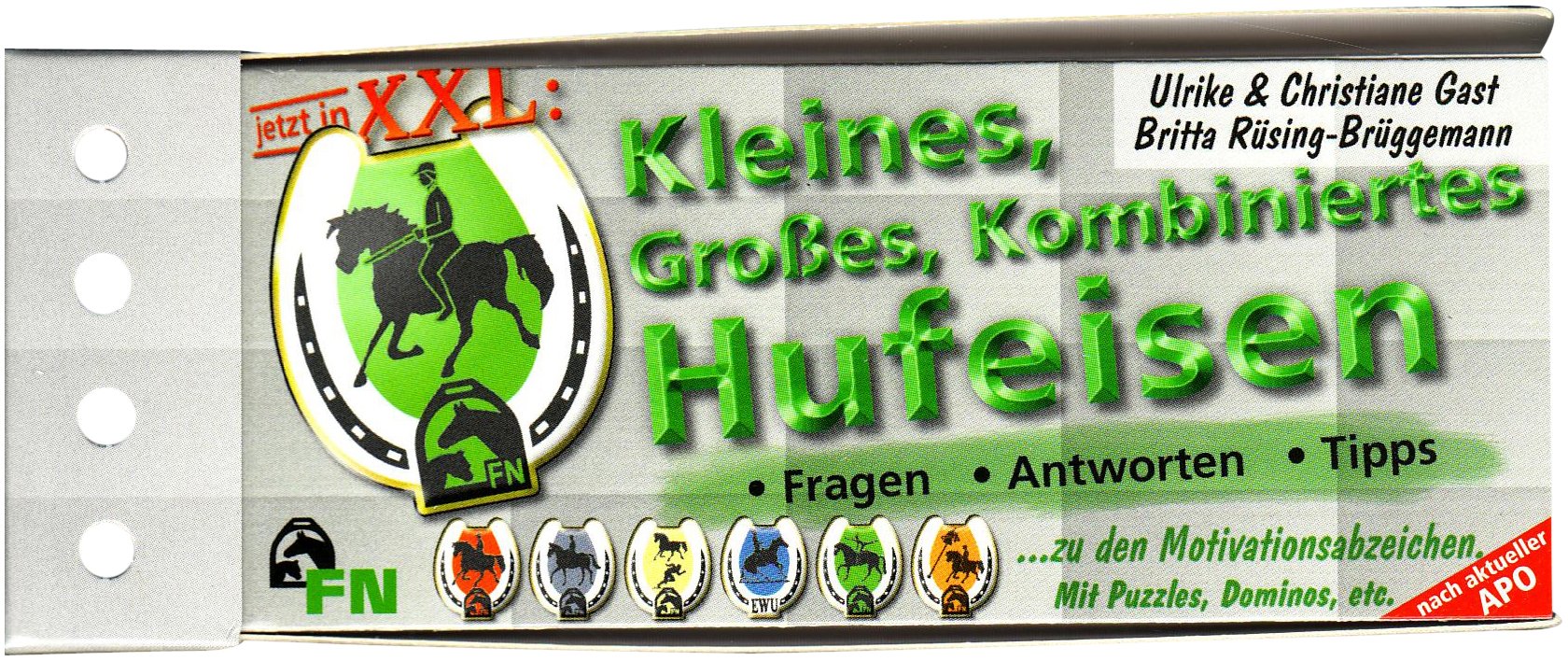 Kleines, Großes, kombiniertes Hufeisen. Fragen. Antworten. Tipps: Karten mit Fragen und Antworten in (Falt)kasten mit Stecker. Zu den Motivationsabzeichen. Mit Puzzles, Dominos etc Music