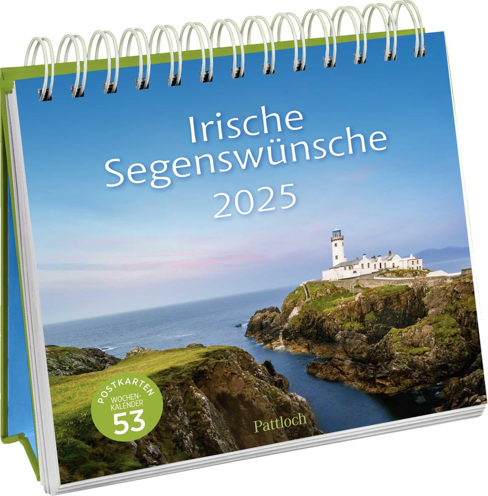 Calendrier cartes postales 2025 : bénédictions irlandaises : calendrier hebdomadaire à poser, calendrier de bureau à spirales et 53 cartes postales séparables Reference Books