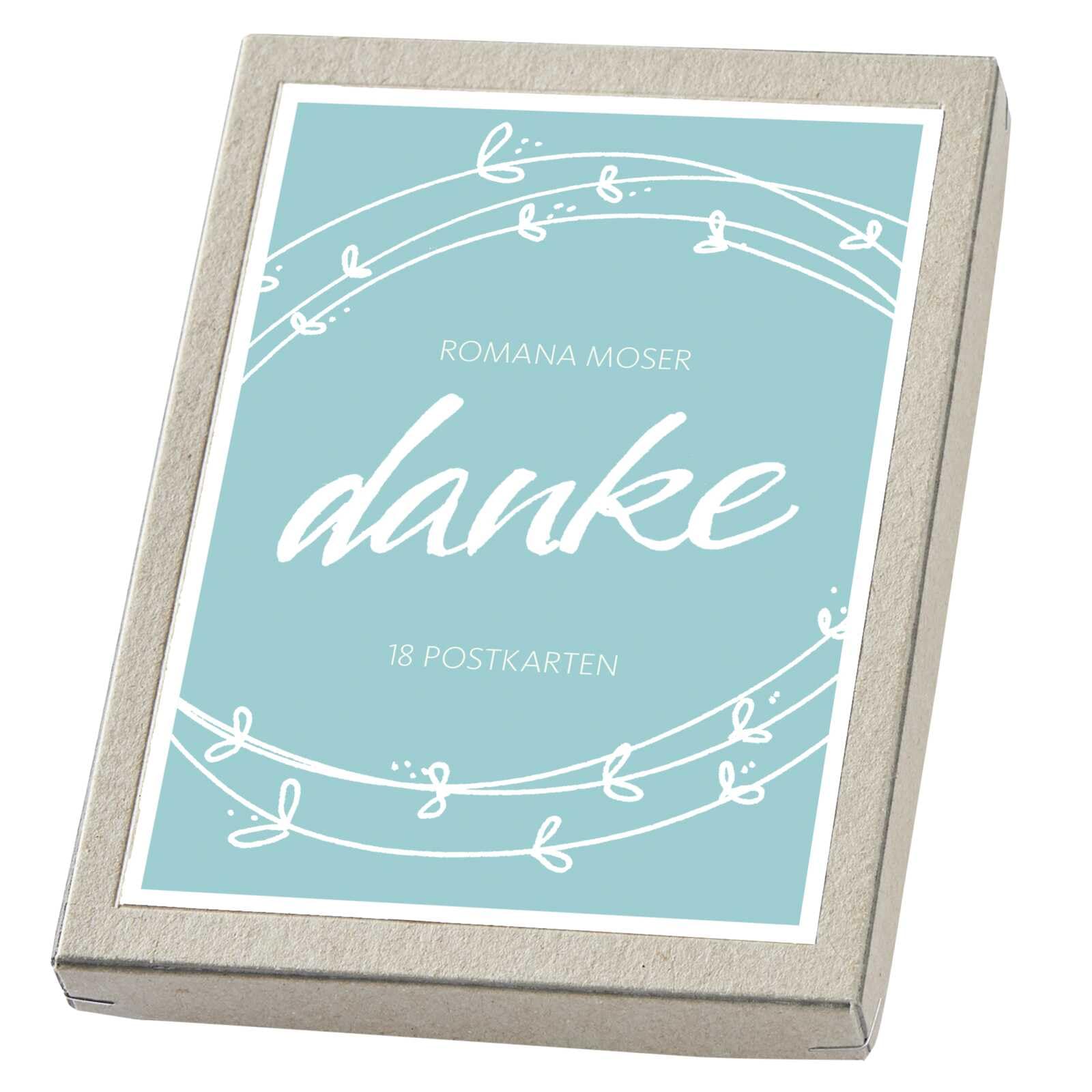 Danke: 18 kalligrafische Postkarten im Vintage-Karton Stationery