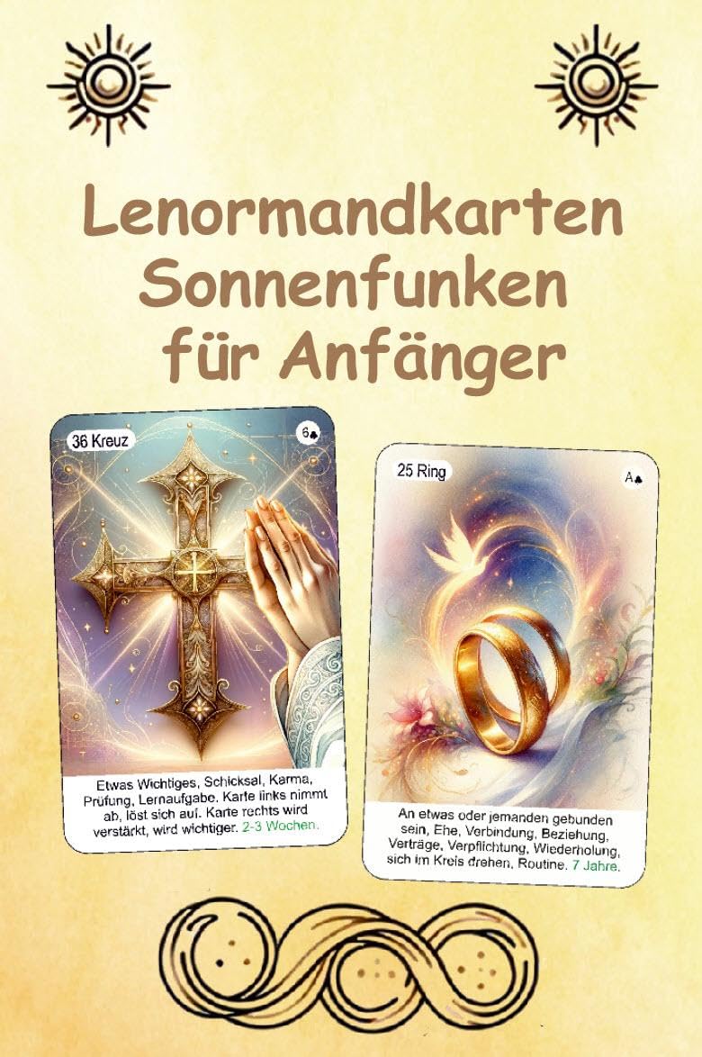 Lenormandkarten Sonnenfunken für Anfänger Religion & Esotericism