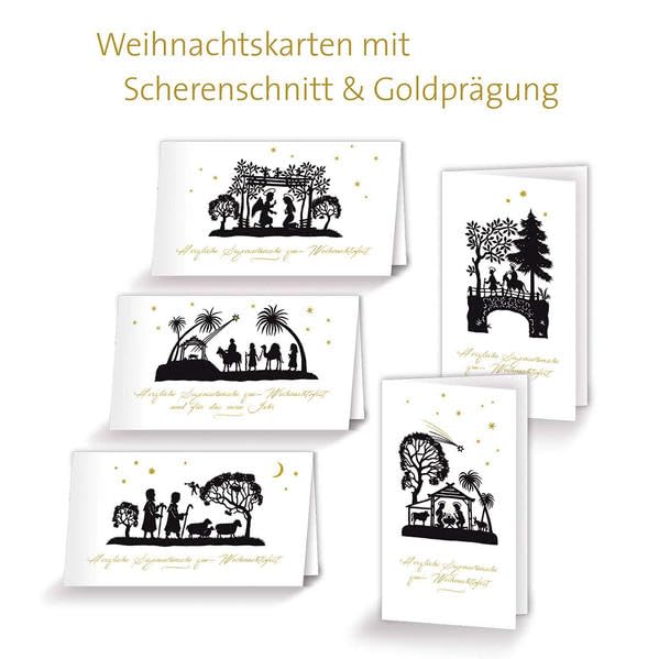 5er-Set Scherenschnitt- Weihnachtskarten Lifestyle