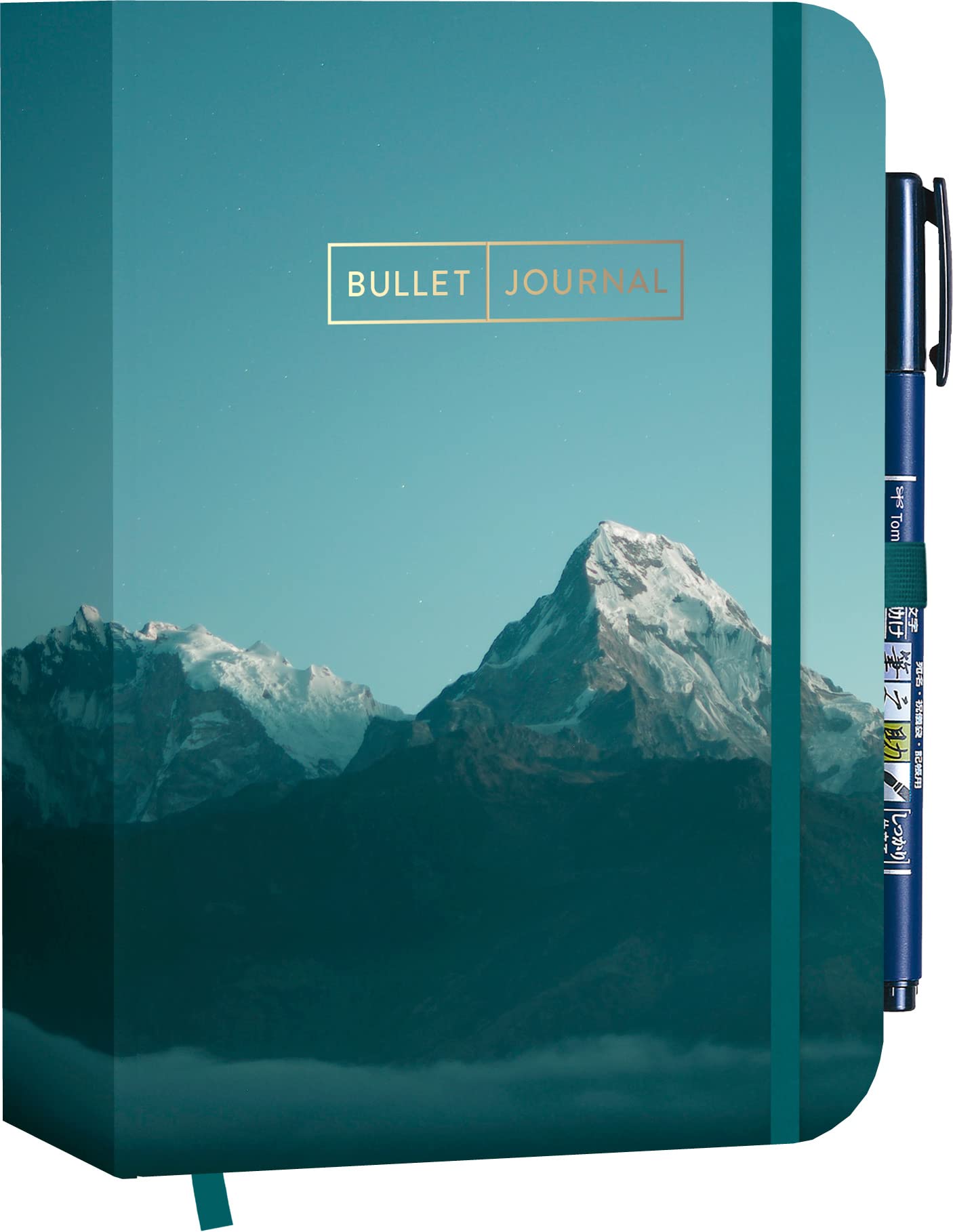 Pocket Bullet Journal "mountain calling" mit Original Tombow Brush Pen Fudenosuke in schwarz: Mit Punkteraster, Seiten für Index, Key und Future Log ... Stiftehalter und praktischem Verschlussband Leisure, Home & Garden