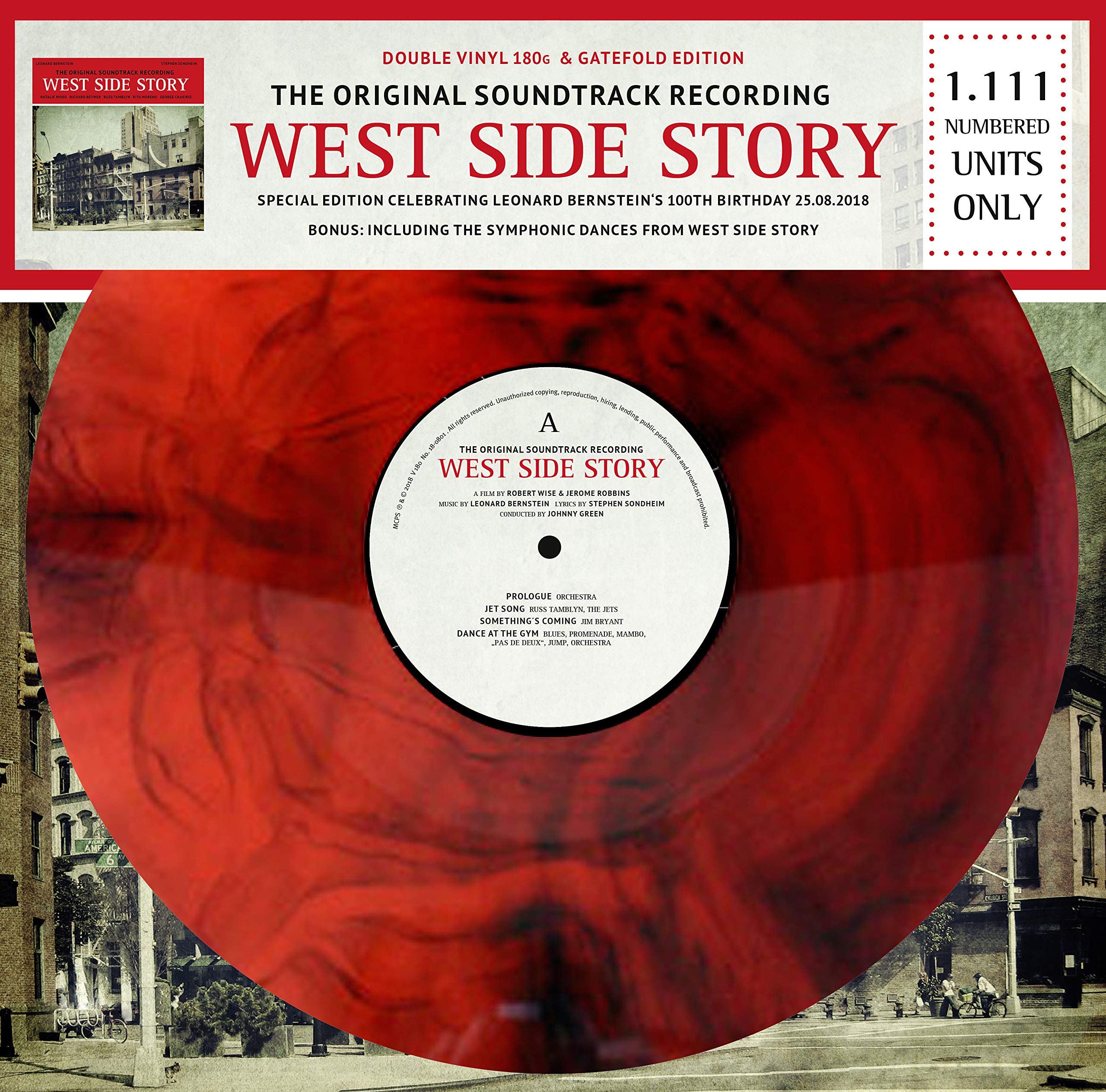 West Side Story - Original Soundtrack & Symphonic Dances - Special Edition - 2LP Gatefold Sleeve - Limitiert & nummeriert (1111 Stück) 180 Gr. Red Marble Vinyl Pop