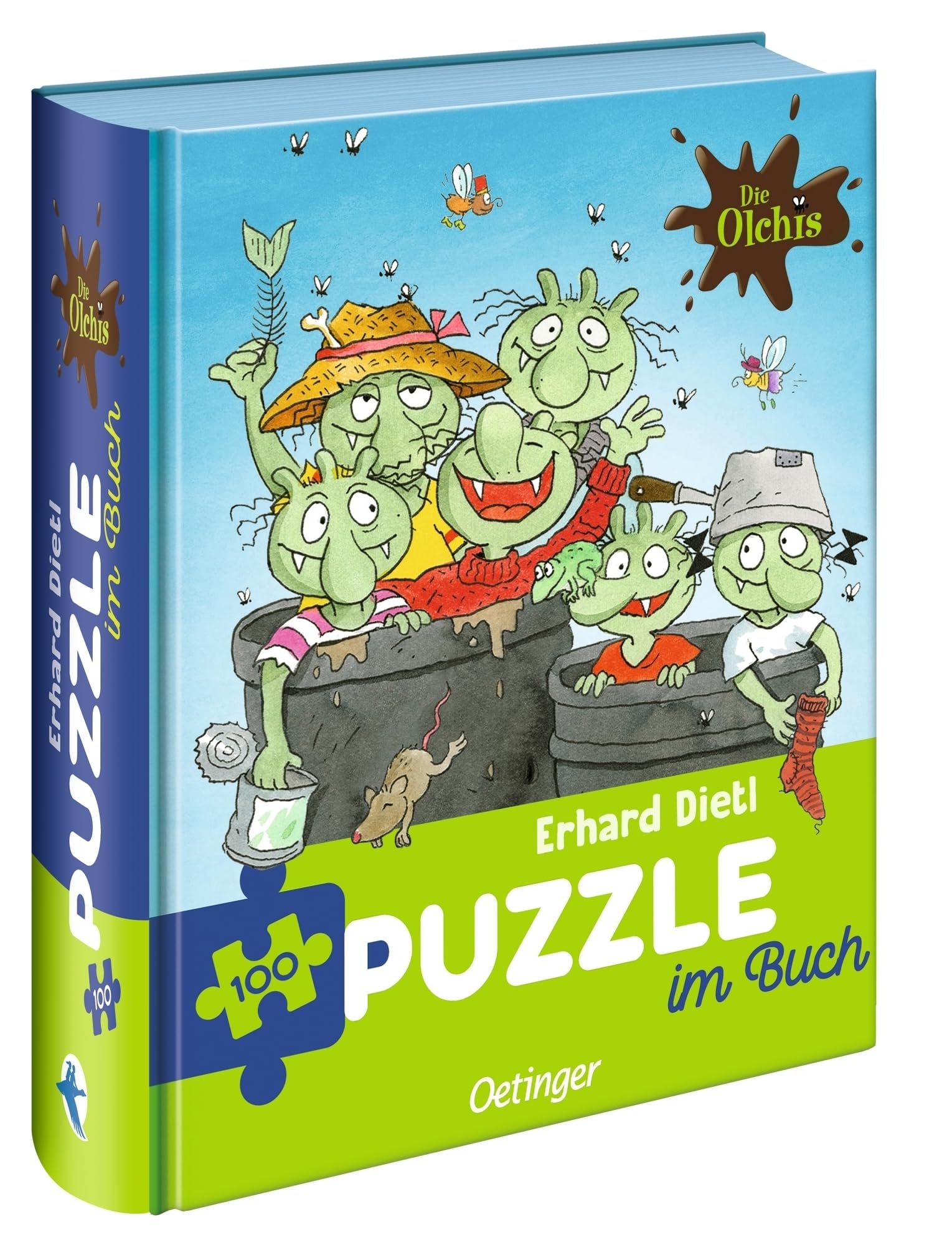Puzzle im Buch: 100 Teile. Die Olchis: Lustiges Olchi-Puzzle mit 100 Teilen; Puzzlebuch ab 6 Jahren; mit Rätseln und kleinen Spielen im Begleitheft Tiptoi & Games