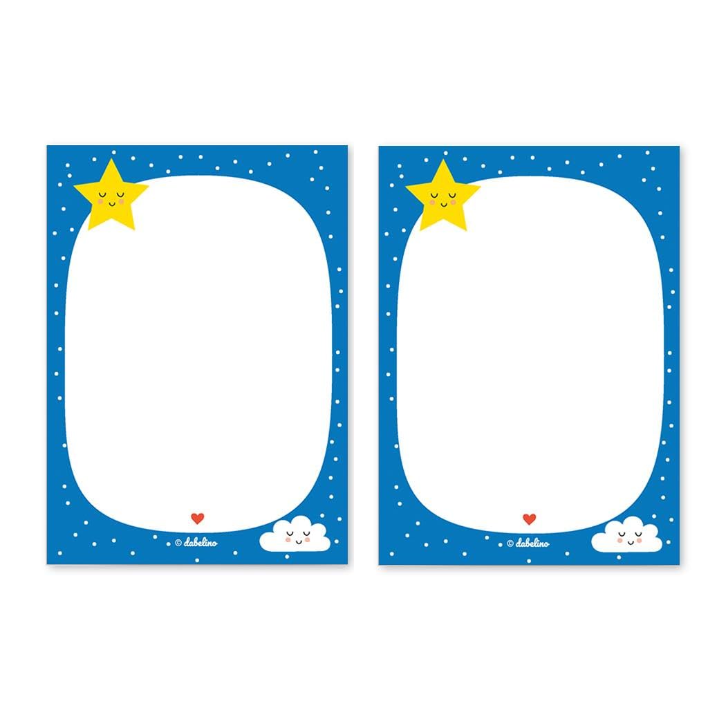 Notizblock-Set: Wolke/ Stern (für Kinder): 2er Set, DIN A6 je 25 Blatt Living & Furnishing