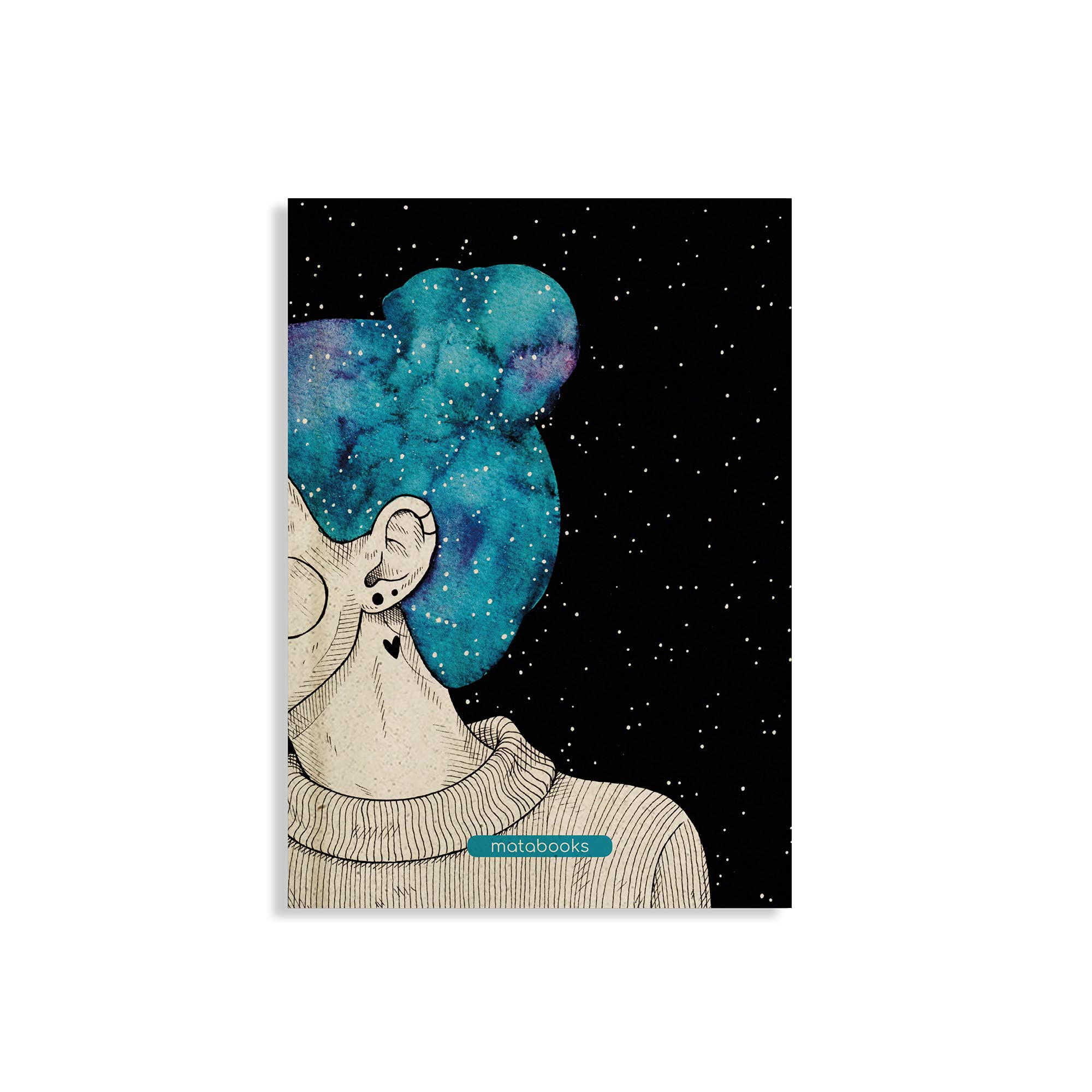 matabooks - Jana Notizbuch A5 "Blue Starry Sky" (blanko, farbig): Nachhaltige und vegane Notizbücher aus Graspapier Lifestyle