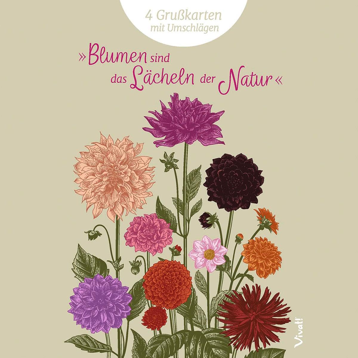 4er-Set Grußkarten »Blumen sind das Lächeln der Natur«: in Geschenkbox Film, Art & Culture