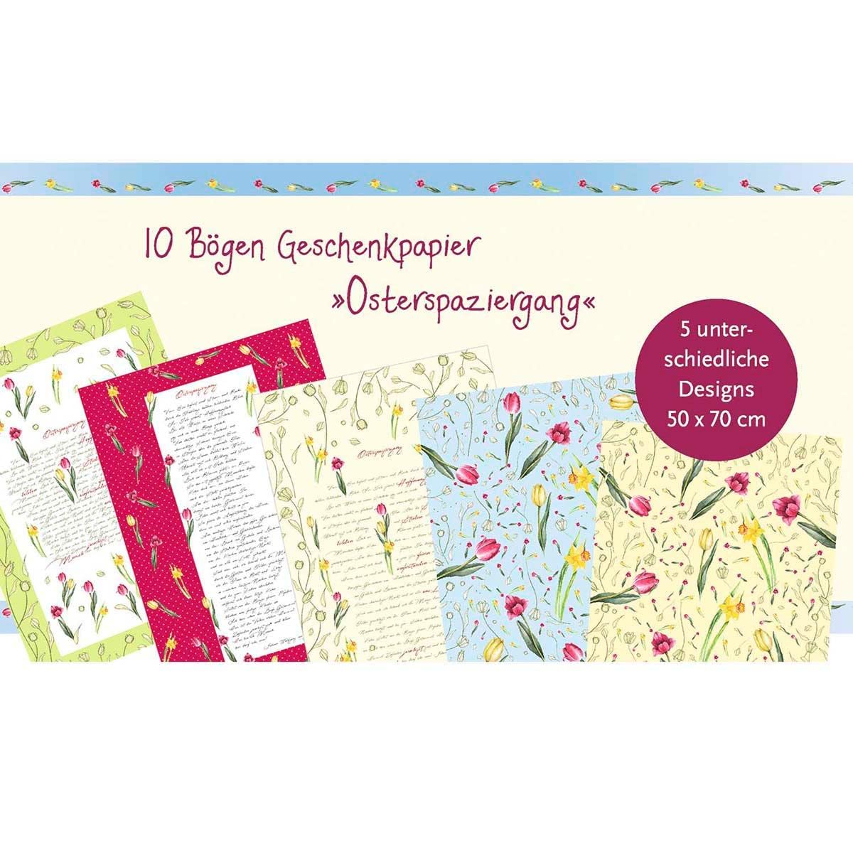 10er-Set Geschenkpapier »Osterspaziergang«: mit 5 verschiedenen Motiven Posters