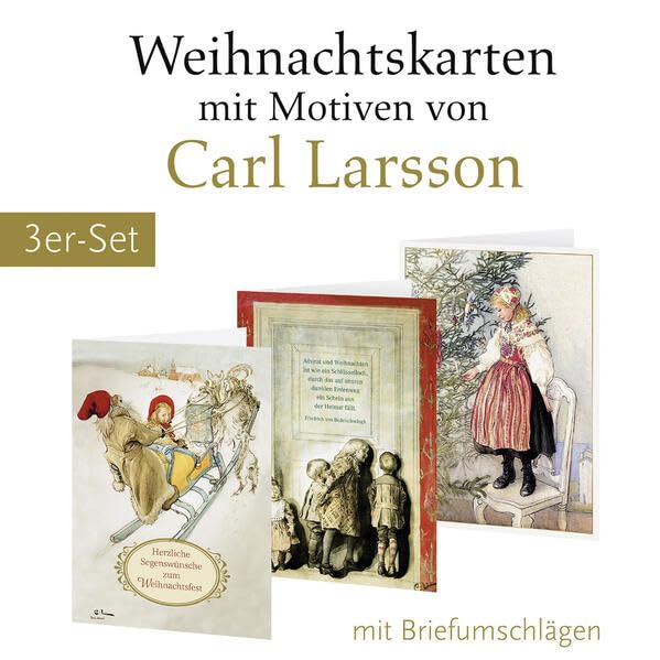 3er-Set Weihnachtskarten mit Motiven von Carl Larsson Lifestyle