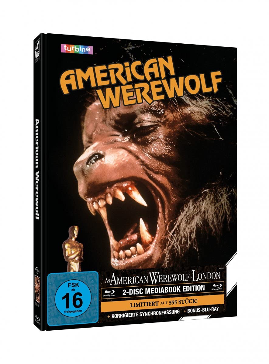 AN AMERICAN WEREWOLF IN LONDON 2-Disc-Mediabook (Blu-ray + Bonus-Blu-ray) (GER-VHS-Cover) - 555 Stk Films