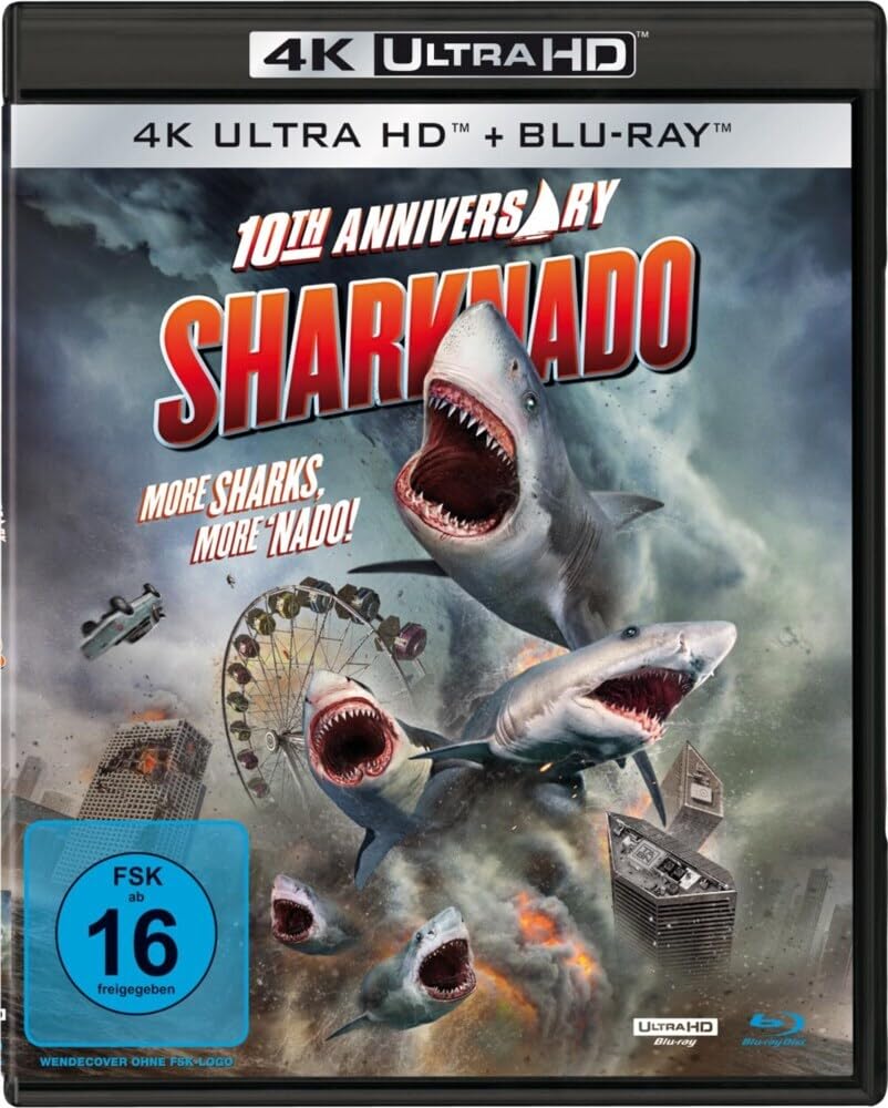 Sharknado - More Sharks more Nado Extended 4K-Edition (UHD+Blu-ray Sonderauflage im Hai-Schuber, limitiert auf 500 Stück) Movies