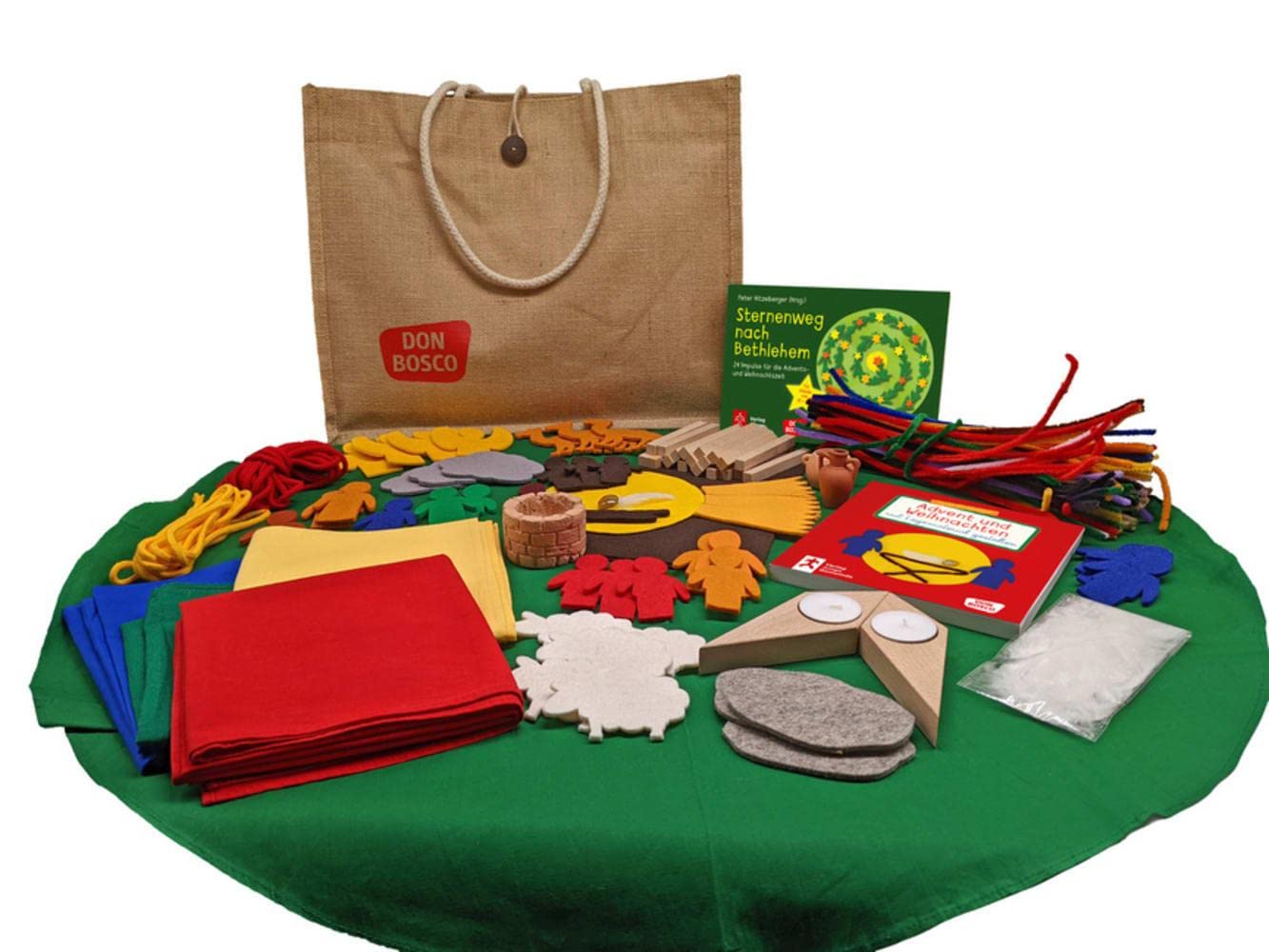 Erzähltasche für Advent und Weihnachten: Die Weihnachtsgeschichte als Bodenbild: Set mit Buch, Karten und Filz-Figuren. Für die Kita, Krippenspiele oder den Religionsunterricht Education & Training