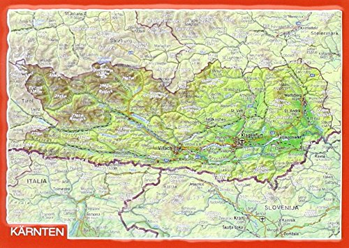 Reliefpostkarte Kärnten: Tiefgezogene Reliefpostkarte Posters