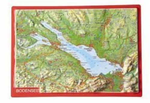 Reliefpostkarte Bodensee: Tiefgezogene Reliefpostkarte Posters