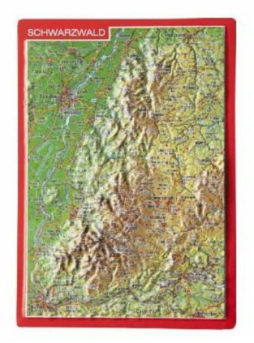 Reliefpostkarte Schwarzwald: Tiefgezogene Reliefpostkarte Posters