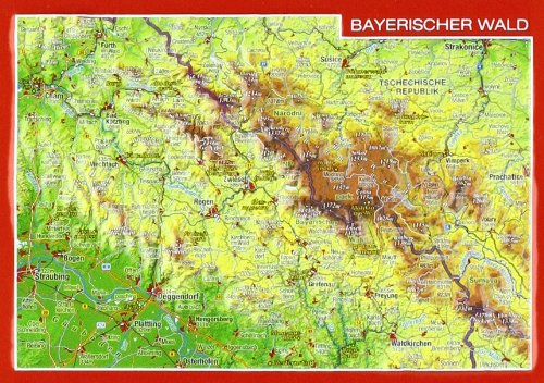 Reliefpostkarte Bayerischer Wald: Tiefgezogene Reliefpostkarte Books
