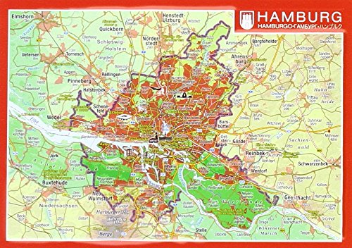 Reliefpostkarte Hamburg: Tiefgezogene Reliefpostkarte Posters