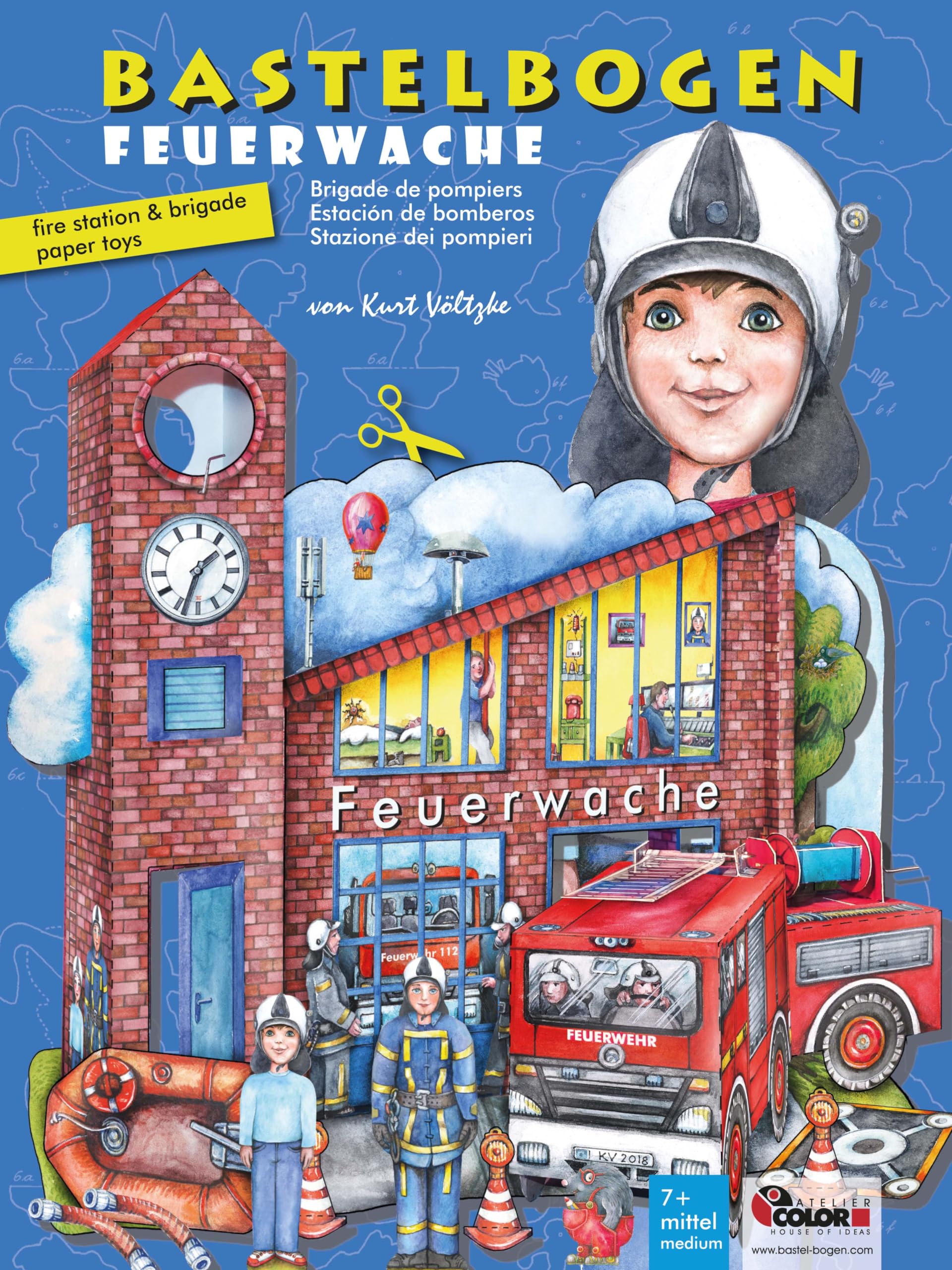 ATELIER COLOR Feuerwache Bastelbogen mit Feuerwehr & Feuerwehrmann Set für Kinder ab 6+ zum Ausschneiden & Basteln Spielzeug aus Papier: 3d bespielbare Feuerwache zum Ausschneiden und Basteln Social Sciences
