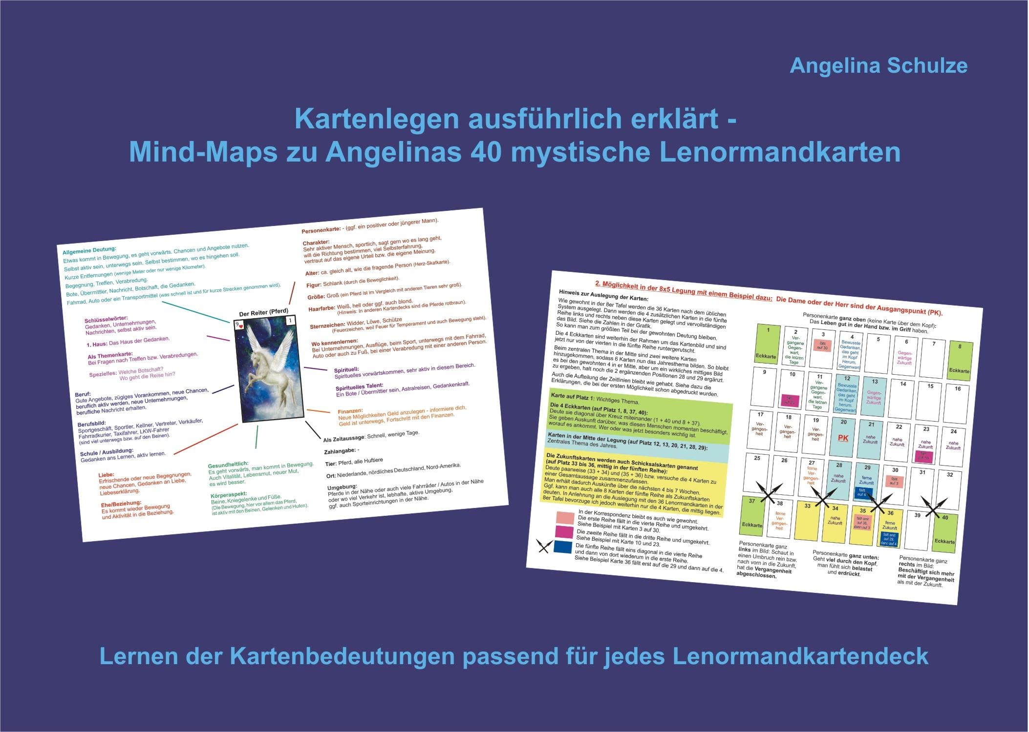 Kartenlegen ausfürhlich erklärt - Mind-Maps zu Angelinas 40 mystische Lenormandkarten Religion & Esotericism