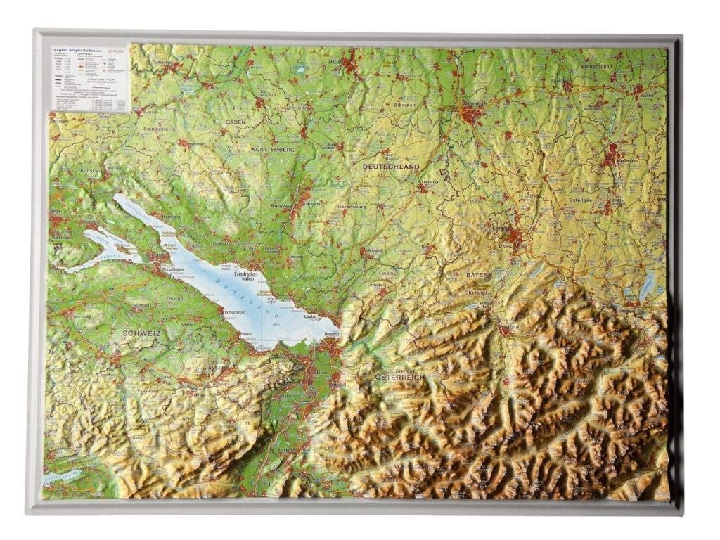Relief Allgäu Bodensee (1:400.000): Tiefgezogenes Kunststoffrelief Leisure, Home & Garden