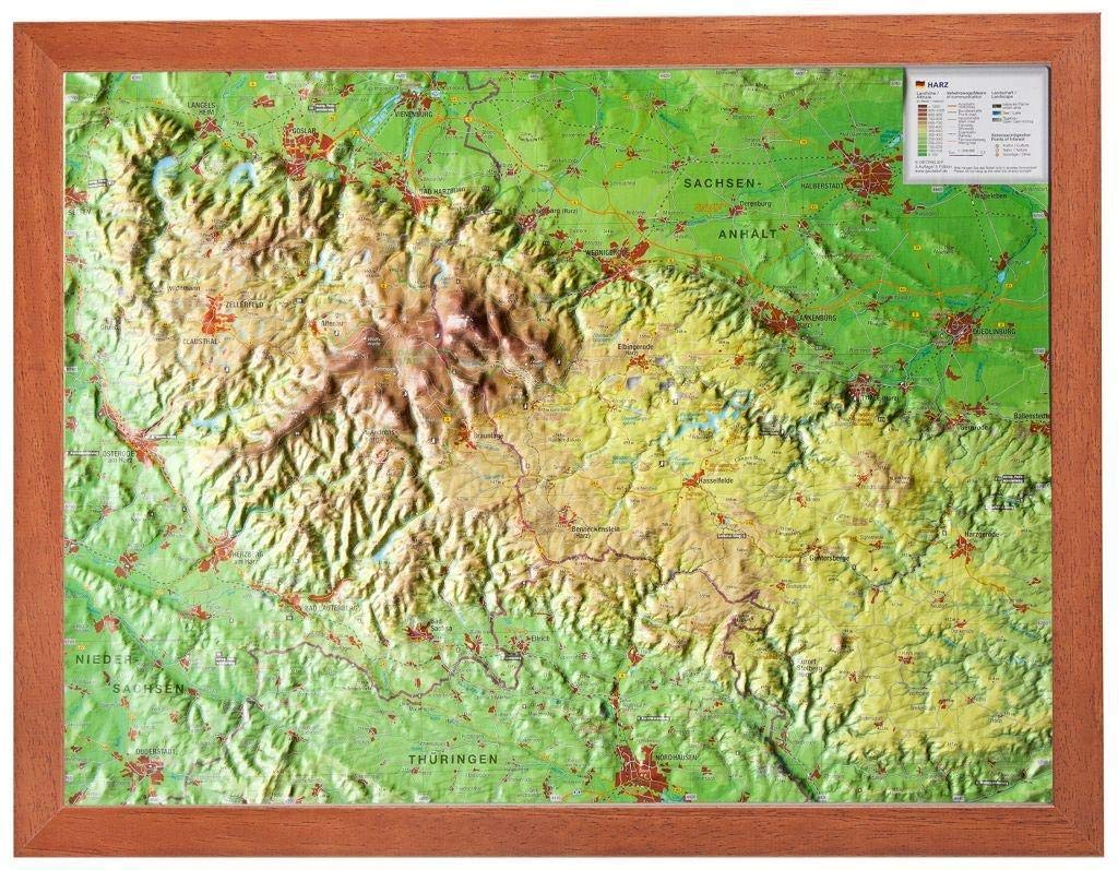 Relief Harz 1:200.000 mit Holzrahmen book
