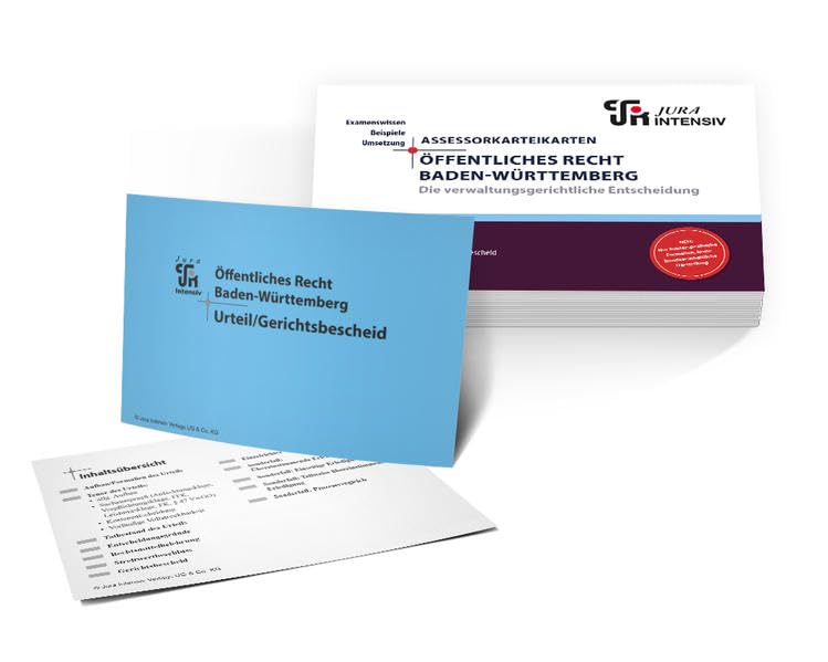 Assessor Karteikarten ÖR Baden-Württemberg - Die verwaltungsgerichtliche Entscheidung Law
