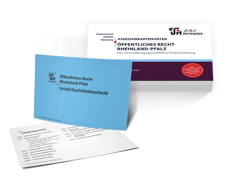 Assessor Karteikarten ÖR Rheinland-Pfalz - Die verwaltungsgerichtliche Entscheidung Law