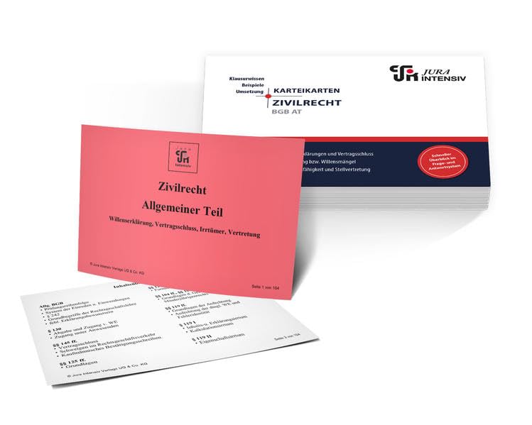 Karteikarten - Zivilrecht. BGB AT Law
