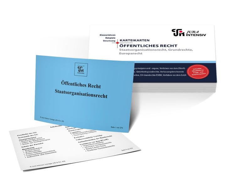 Karteikarten - Öffentliches Recht: Staatsorganisationsrecht/ Grundrecht/ Europarecht Law