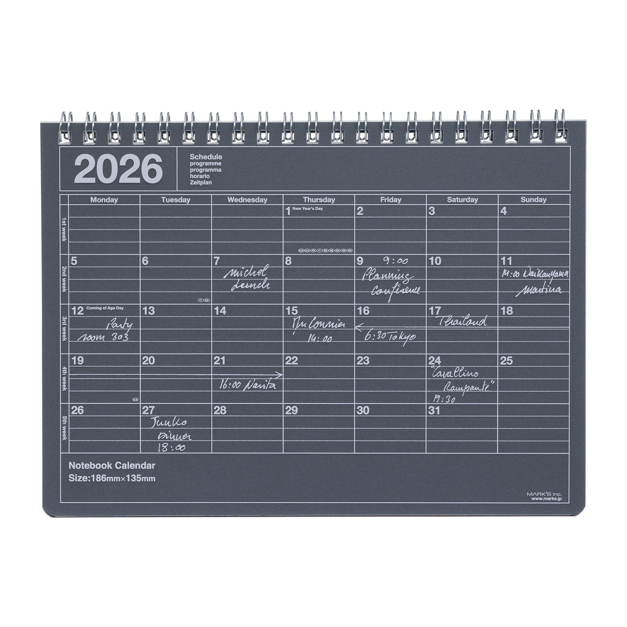 MARK'S 2026 Tischkalender, S // Black Lifestyle