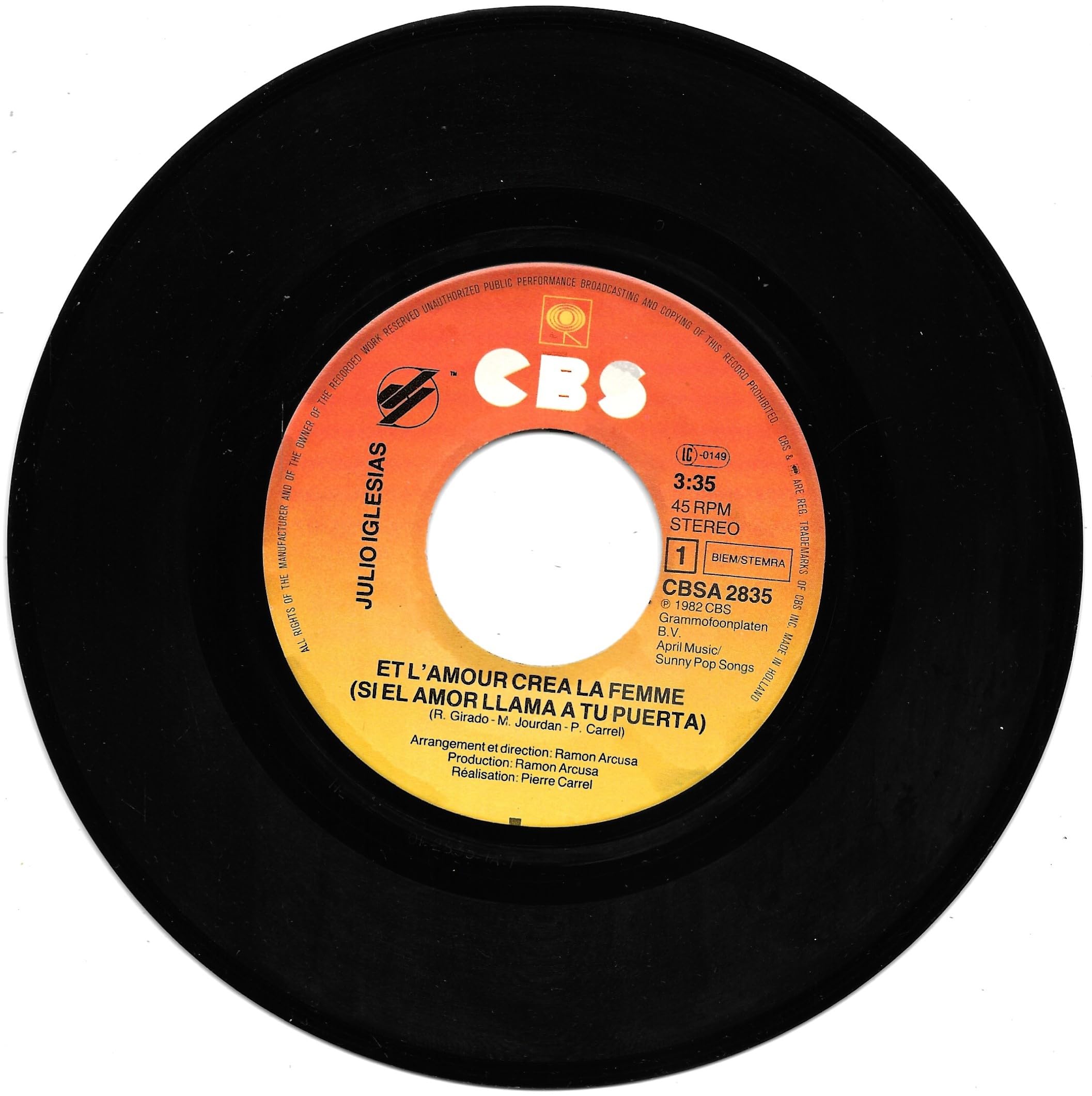ET L'AMOUR CREA LA FEMME / C'EST BON TOUT CA - 45 TOURS - Music