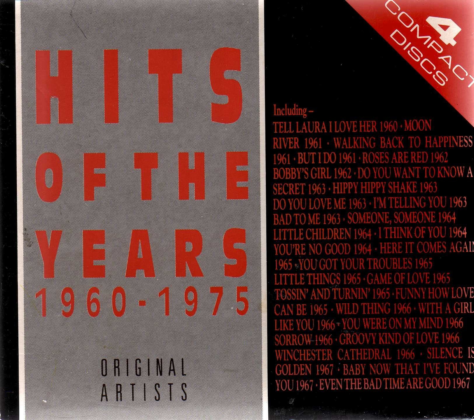 Various - Hits Of The Years 1960-1975 - Original Artists - 4 CD Box Set Music