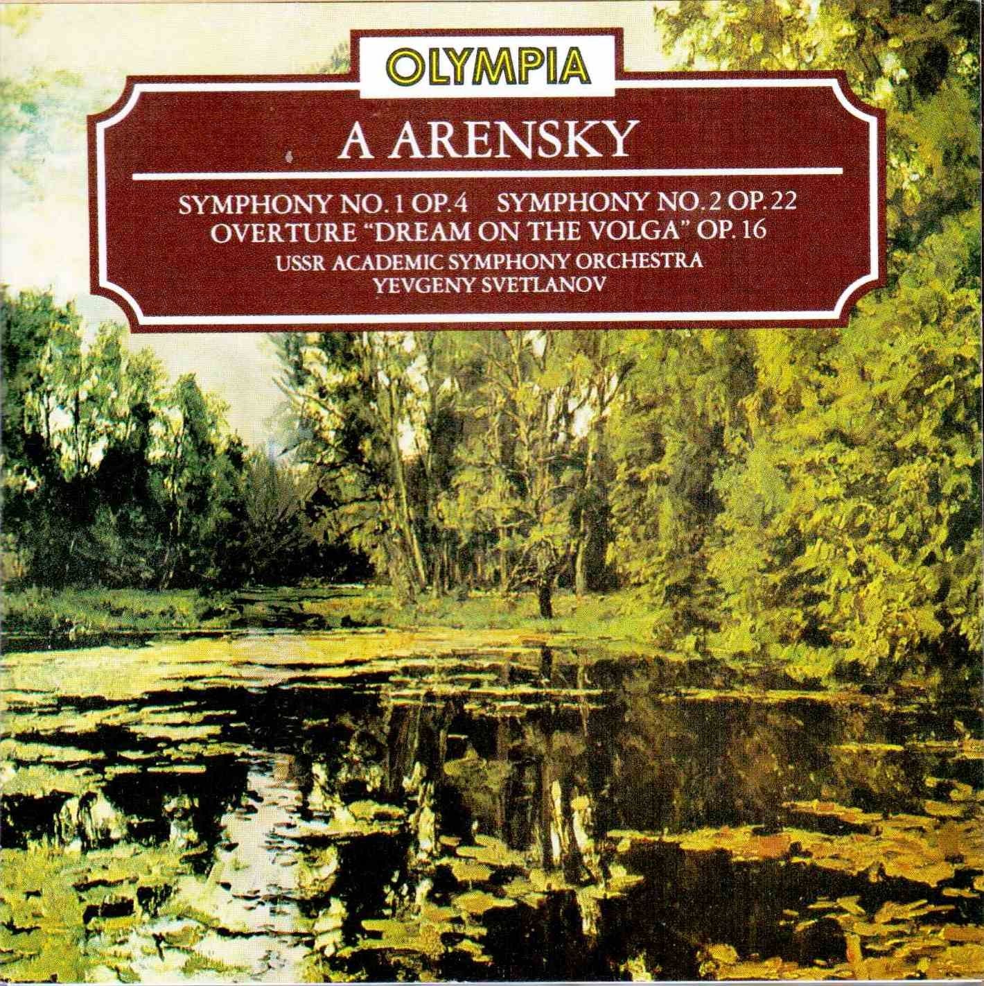 a arensky sym 1 op4 sym 2 op22 overture dream on the volga op16 cd
