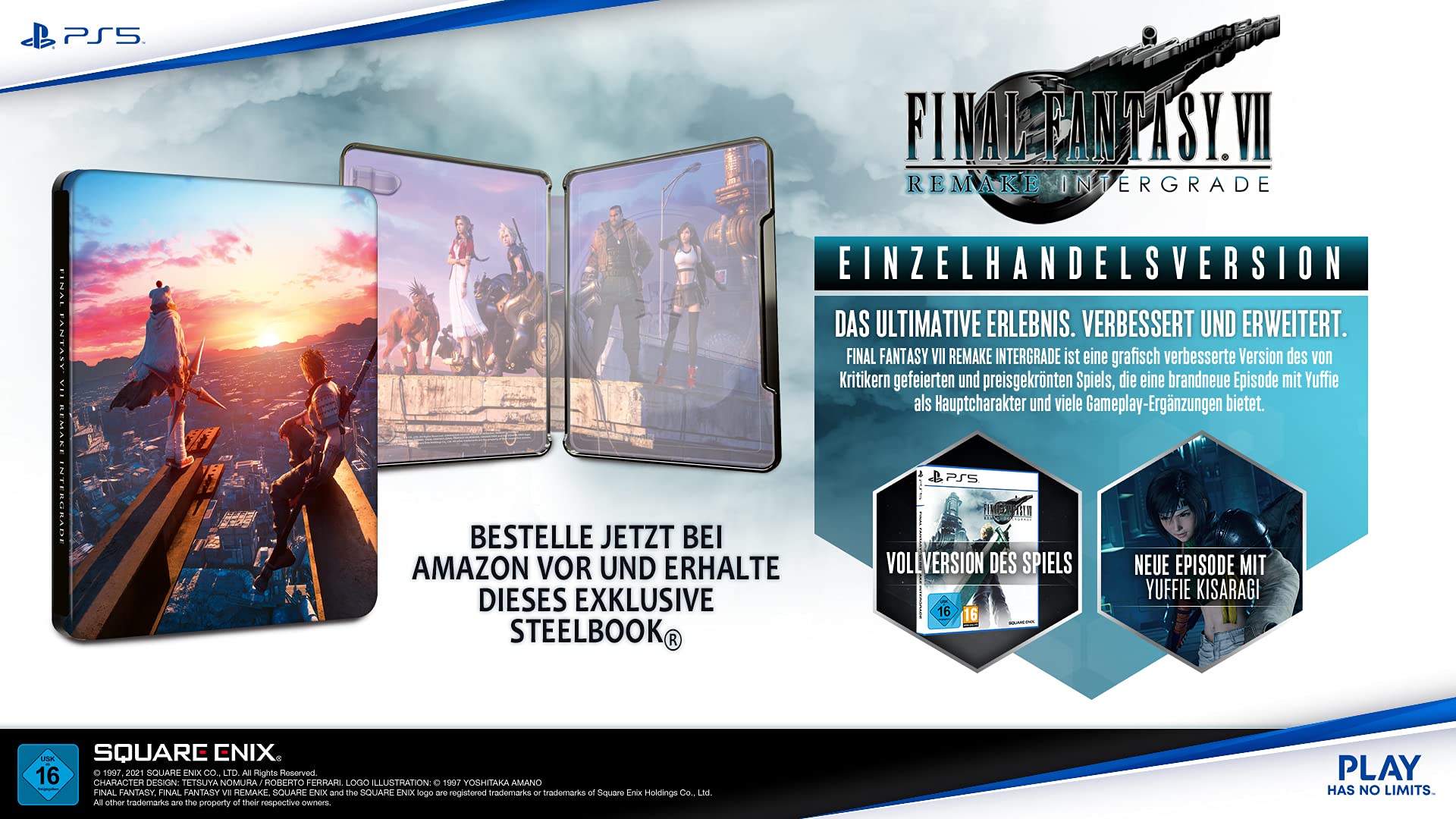 EXCLUSIVE FINAL FANTASY VII REMAKE INTERGRADE - Steelbook PlayStation 5