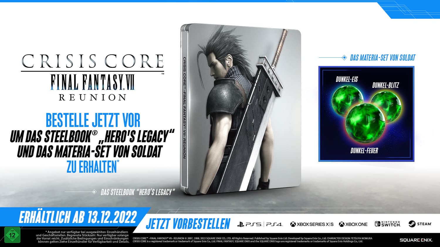 Crisis Core Final Fantasy VII Reunion Steelbook Edition (Amazon Exklusive) (Nintendo Switch) Nintendo Switch