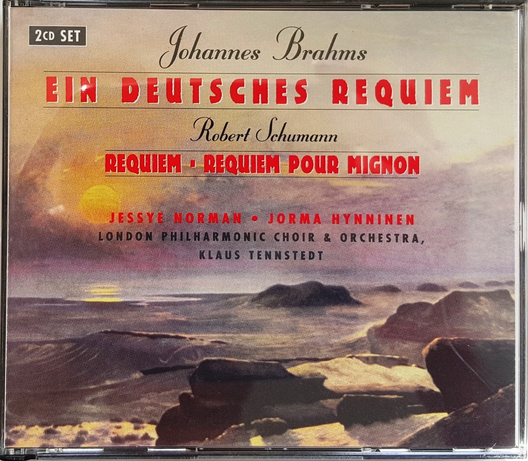 2-CD BRAHMS / SCHUMANN - EIN DEUTSCHES REQUIEM / REQUIEM POUR MIGNON - KLAUS TENNSTEDT / JESSYE NORMAN / LPO & CHOIR (LET OP: GEEN BOOKLET EN ONDUIDELIJK OF DEZE ER WEL BIJ HEEFT GEZETEN / SCHIJFJES ZIJN ALS NIEUW) Music