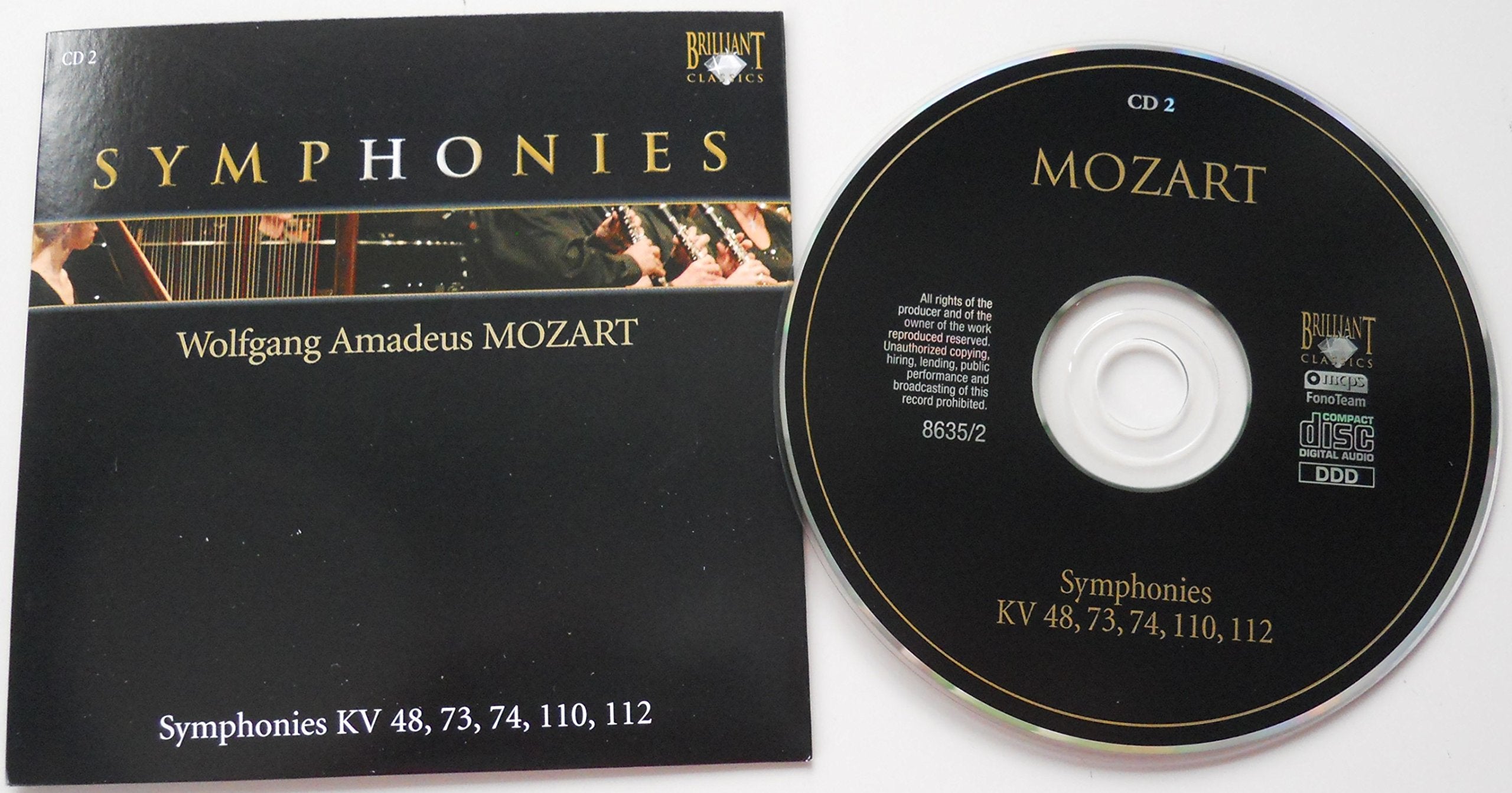 Symphonies KV 48, 73, 74, 110, 112 Music