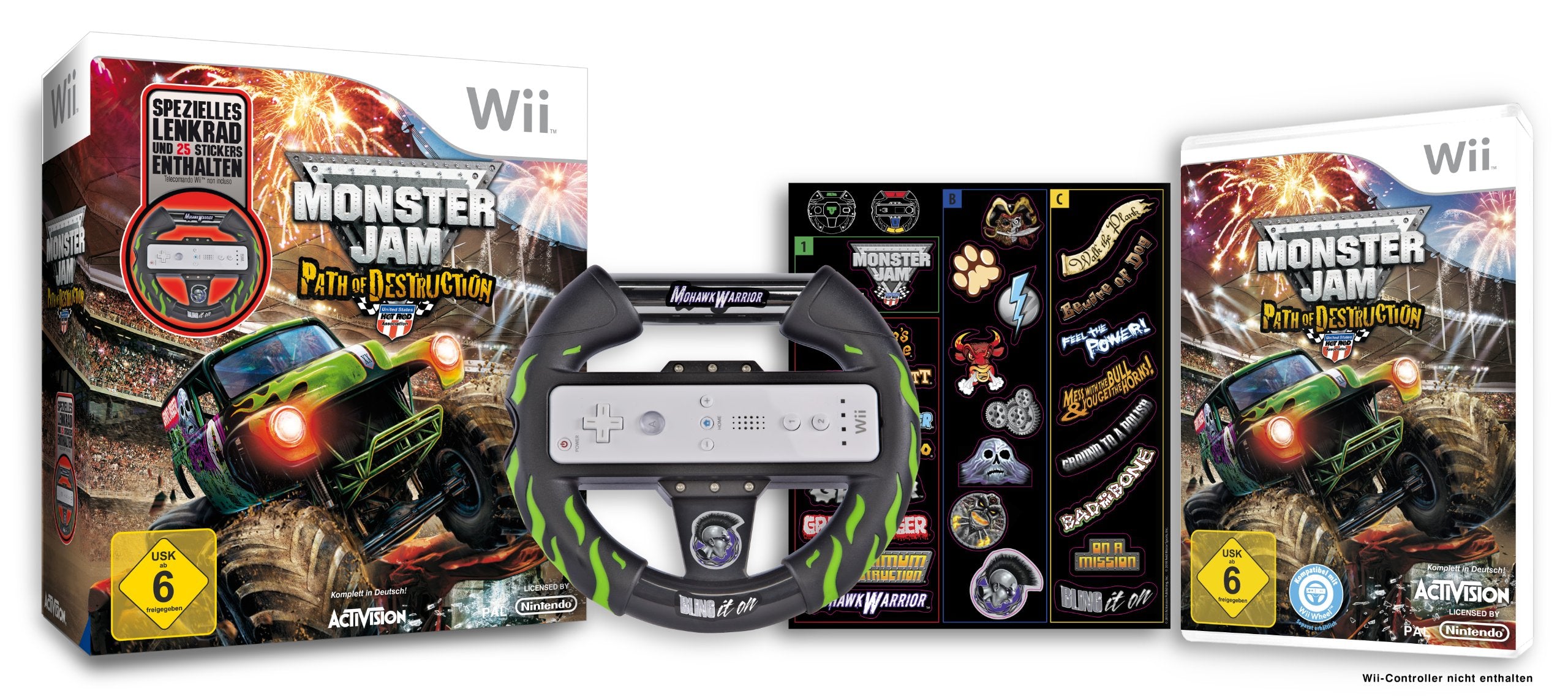 Monster Jam: Pfad der Zerstörung inkl. Lenkrad Wii