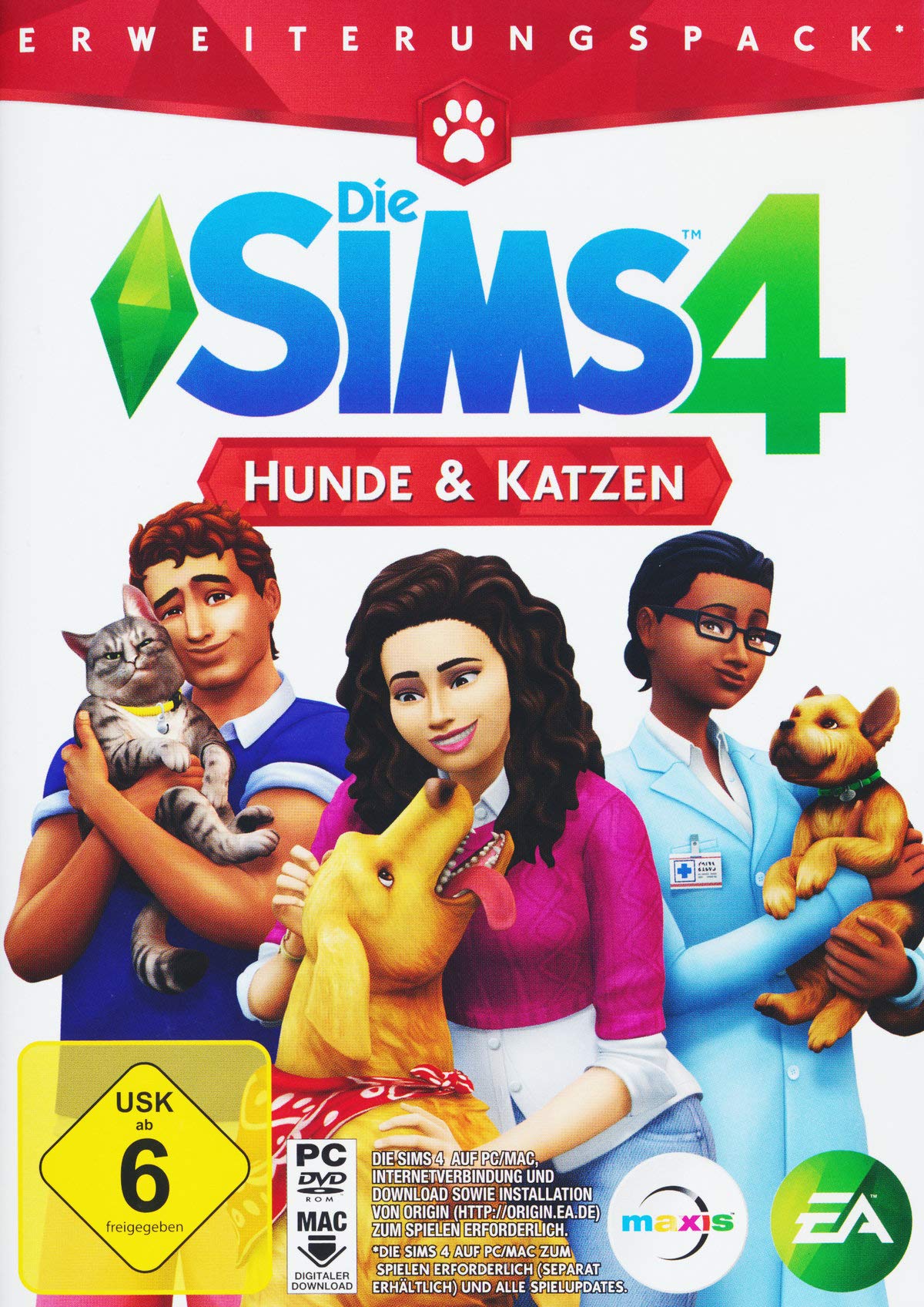 Die Sims 4 Hunde & Katzen (EP4)| Erweiterungspack | PC/Mac | VideoGame | Code in der Box | Deutsch PC